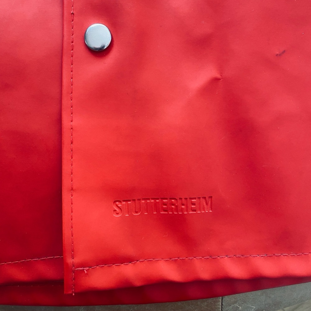 Stutterheim Red Raincoat - Picture 2 of 7